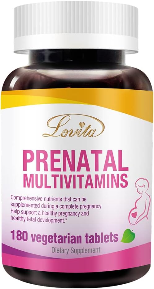 Lovita Prenatal Multivitamins - 전, 동안 포괄적 인 영양 지원, 그리고 포스트 임신 - 180 채식 정제