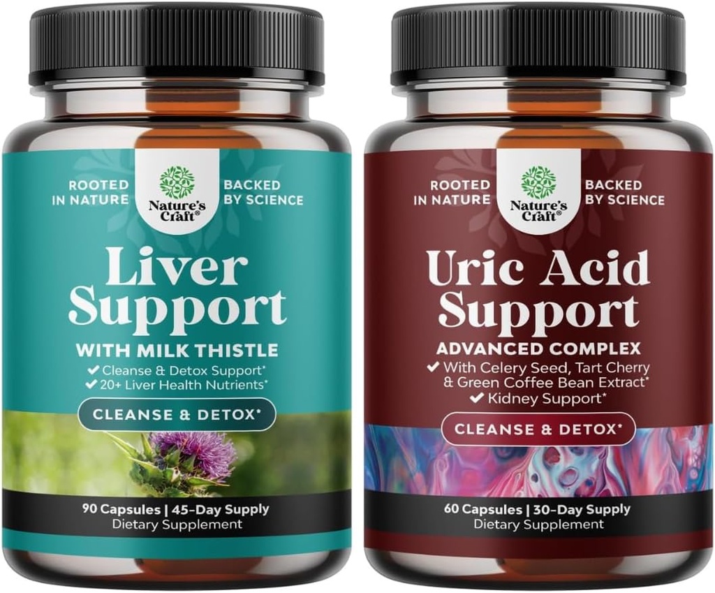 Liver Cleanse Detox & Repair의 번들 - Dandelion Root & Artichoke Extract 및 Uric Acid Cleanse & Detox 용 Green Coffee Bean Extract와 Silymarin Milk Thistle - Turmeric Tart Cherry & Celery Seeds