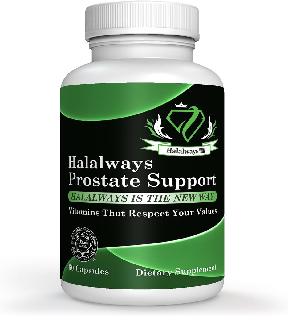 Halalways 전립선 지원은 Halal 보충교재 (Saw Palmetto, 식물 Sterol Complex, Selenium, Pygeum africanum 벌크 분말)를 증명했습니다
