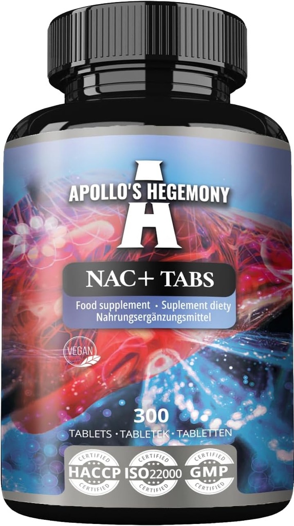 APOLLO의 HEGEMONY NAC + 150 mg - N-Acetyl L-Cysteine와 Artichoke 추출물, 300 Vegan 정제, 1200의 서빙, 아미노산 규정식 보충교재, 지원 Detox와 Liver 건강
