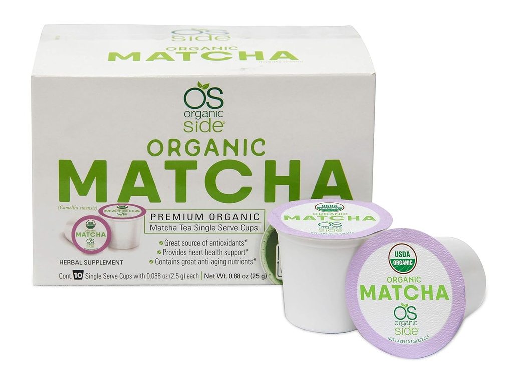 Greenside Detox Herbal Tea Single Serve Cups Matcha - 노화 방지 영양소 및 산화 방지제 - 허브 바디 보충제 - 총 20 컵 (3 그램 서빙 / 컵)