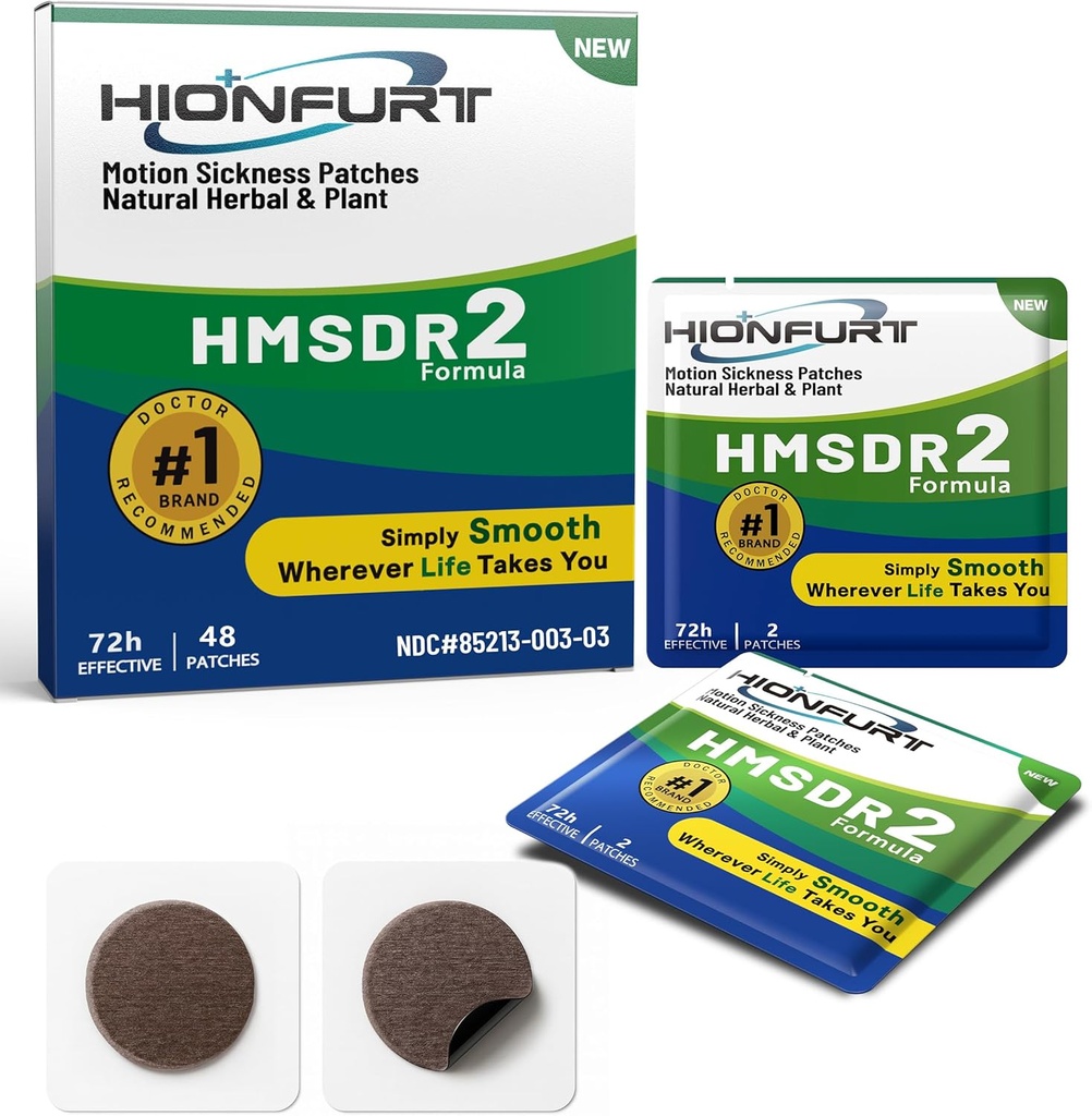HMSDR2 48ct 모션 슬라이스 패치 – 크루즈, 자동차, 비행기를위한 바다 슬라이스 패치 – 비 파괴, 72H 지속