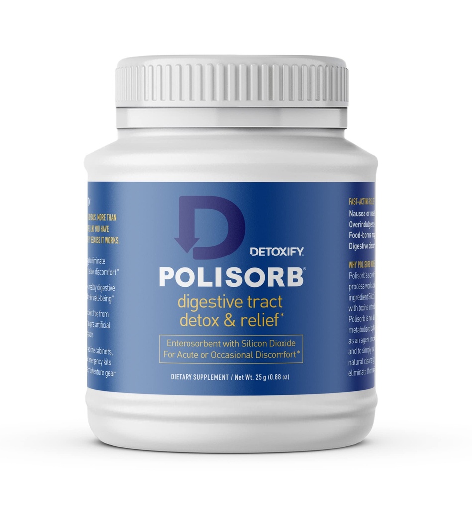 Detoxify Polisorb Digestive Tract Cleanse – 과트 건강, Stomach Comfort & Cleansing, 혼합 물, 주스, 차 - 가족 친화적 인, 성인을위한 2 Tbsp 서빙