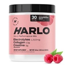 Harlo - Raspberry Salt Electrolyte 음료 혼합 Bovine Collagen & Creatine- Creatine Monohydrate Powder - 에너지 음료 분말 - Pre Workout Powder - Sugar Free Energy Drinks - 포스트 운동 회복