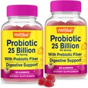 WellYeah (2 팩 25 억 Probiotics + Prebiotics for Men and Women Gummies - 소화 지원, Gut Health, Immune Support Gummy - 12 Strains - 60 Gummies와 소화 건강을 위한 Probiotics