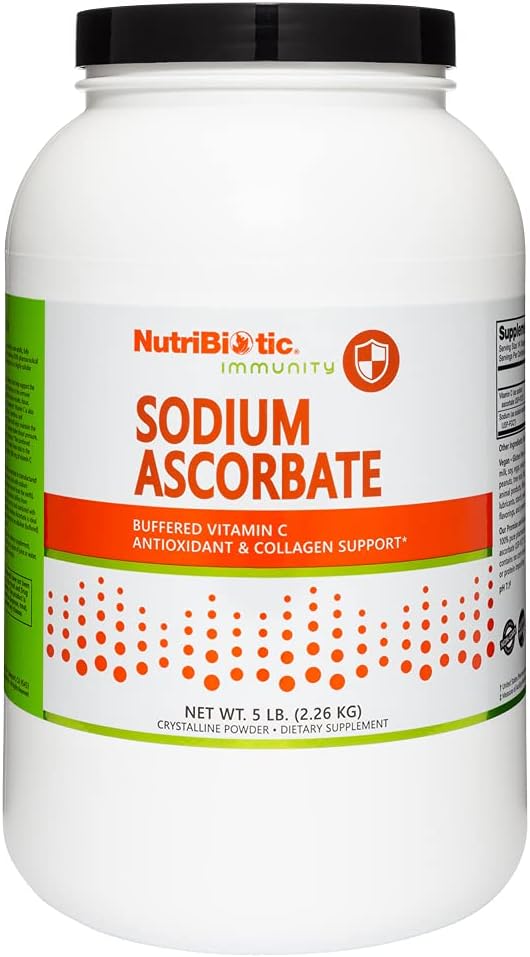 NutriBiotic - 나트륨 아스코르브산염 버퍼 비타민 C 분말, 5 Lb | 아스코르브산 보다는 소화에 Vegan, 비 Acidic & Easier | 필수 면역 지원 & 산화 보충교재 | 글루텐 & GMO 무료