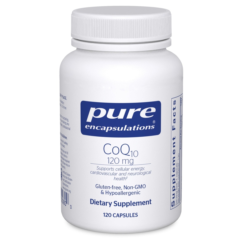 순수한 캡슐에 넣기 CoQ10 120 mg - 심장 건강, 에너지, 산화 방지제, 뇌 및 기억 건강을 위한 Coenzyme Q10 보충교재 - 세포질 건강, Cognition & 심장 혈관 지원* - 120의 캡슐