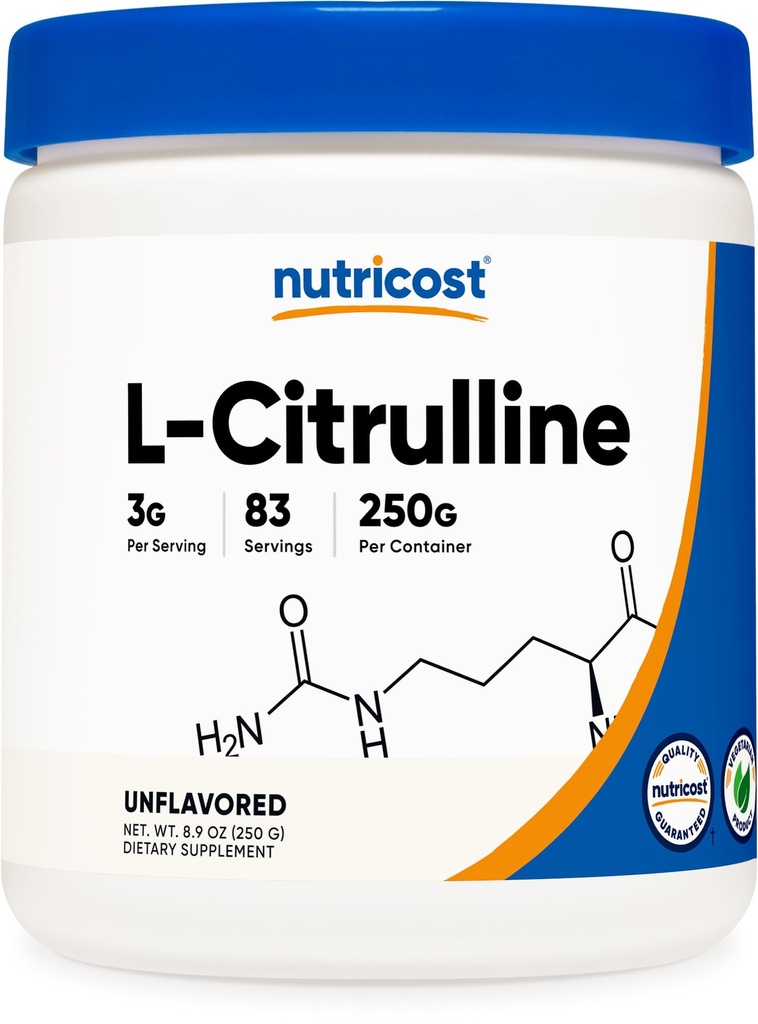 Nutricost 순수한 L-Citrulline (기초) 분말 250 그램
