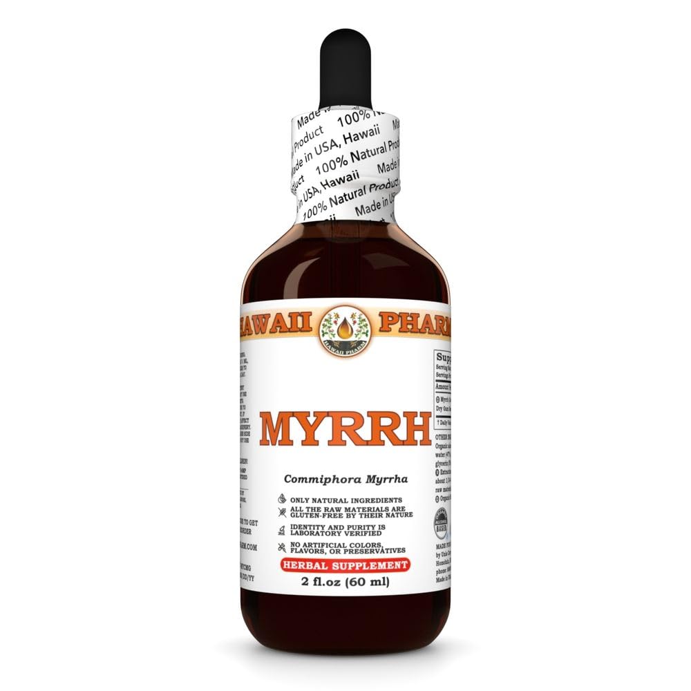 Myrrh 액체 추출물, 유기 Myrrh (Commiphora myrrha) Tincture 초본 보충교재, 미국, 2 fl.oz에서 만드는 하와이 Pharm