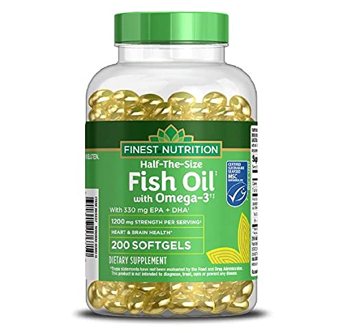 Walgreens (정밀한 영양) 반 크기 물고기 기름 1200 mg Softgels 200.0ea