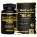 서빙 당 Epicatechin 추출물 750mg - (60의 캡슐) - Lean 근육, Nitric 산화물, Myostatin 억제물, Stamina, 내구시간, 펌프 & 이익 - 비 GMO & Vegan 보충교재 - (60의 조사)
