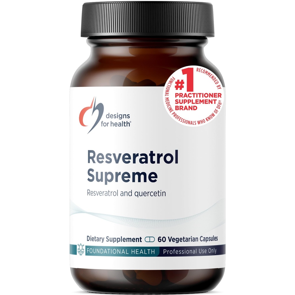 Health Resveratrol Supreme 설계 - 일본어 Knotweed + Quercetin의 Trans Resveratrol - 건강한 노화 + 심혈관 지원 보충교재, 비 GMO (60 캡슐)