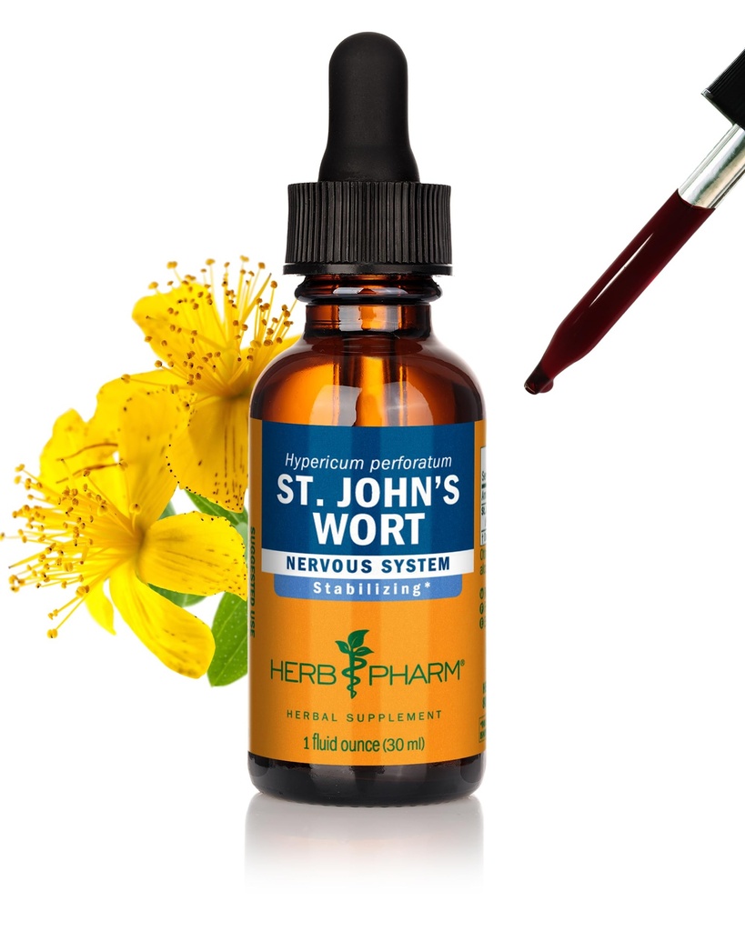 허브 Pharm St. John 's Wort 액체 추출물 긍정적 인 계류 및 감정 균형, Cane 알코올, 1 Ounce