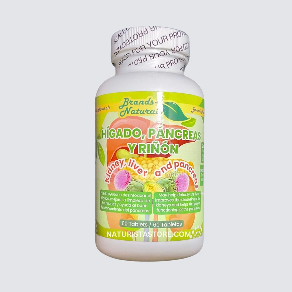 일반 브랜드 Naturals Kidney Liver & Pancreas (Higado Pancreas Y Rinones) 60 탭