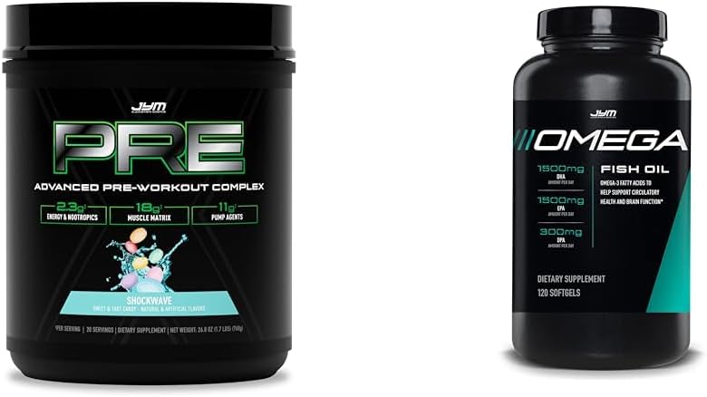 사전 JYM X - 충격파 운동과 Omega JYM 물고기 기름 2800mg DHA EPA DPA 뇌 심장 합동 지원 120 Softgels