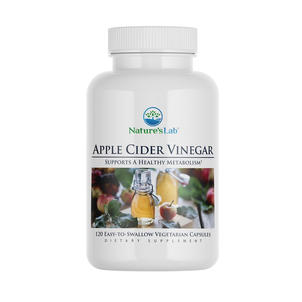 Nature's Lab Apple Cider Vinegar 1200mg with Chromium - 120 캡슐 (60 일 공급)