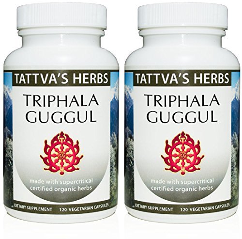 Triphala Guggul 초본 보충교재, Ayurveda 초본 보충교재, 소화 건강 & 지원, Triphala 분말 캡슐, 240 조사 (2 팩), 프리미엄 서비스의 25 년