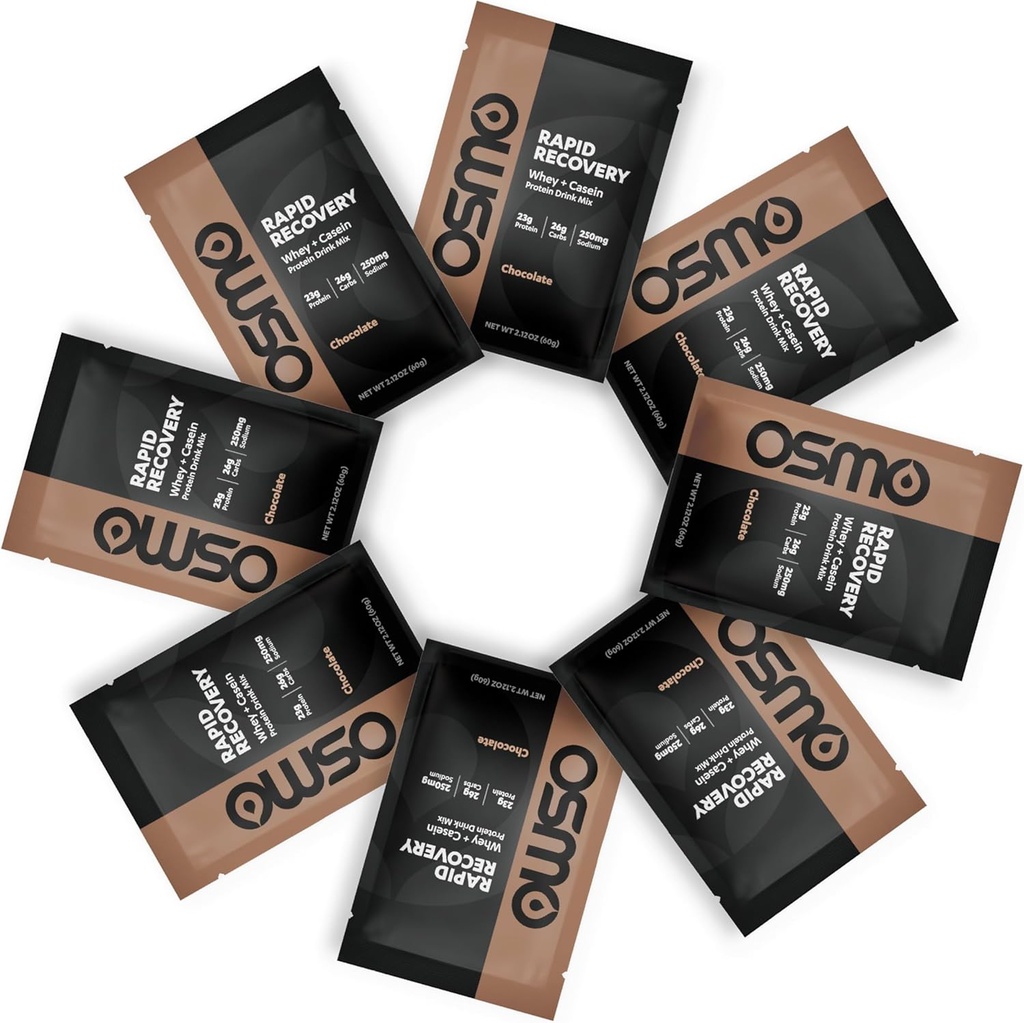 Osmo Rapid Recovery - Carbohydrates & Caffeine, 모든 천연 성분, Enables 근육 수리 및 Boosts 글리콜 복원 - 초콜릿, 8 서빙