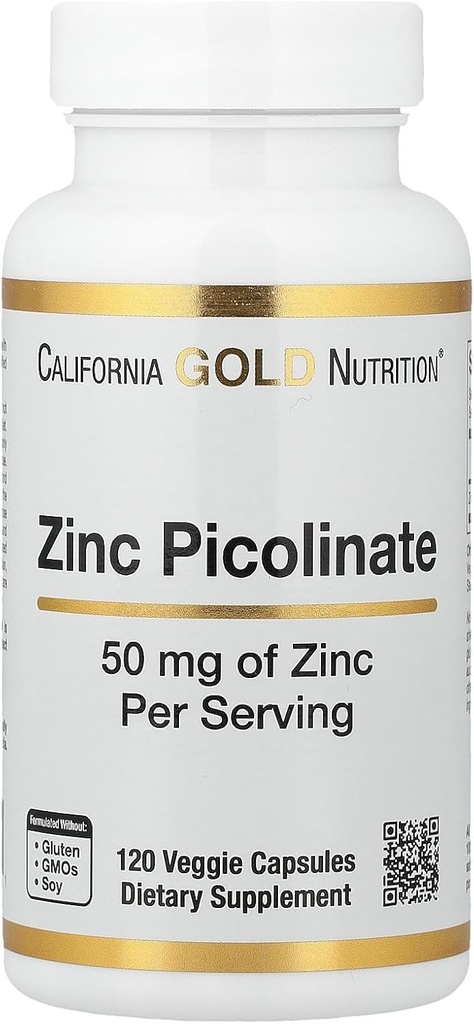 아연 Picolinate, 아연의 생물 사용 형태, 면역력 지원, 50 mg, 120 Veggie 캡슐