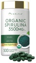 Carlyle Organic Spirulina Tablets 3500mg | 500 개 | 비 GMO 및 글루텐 프리 보충교재