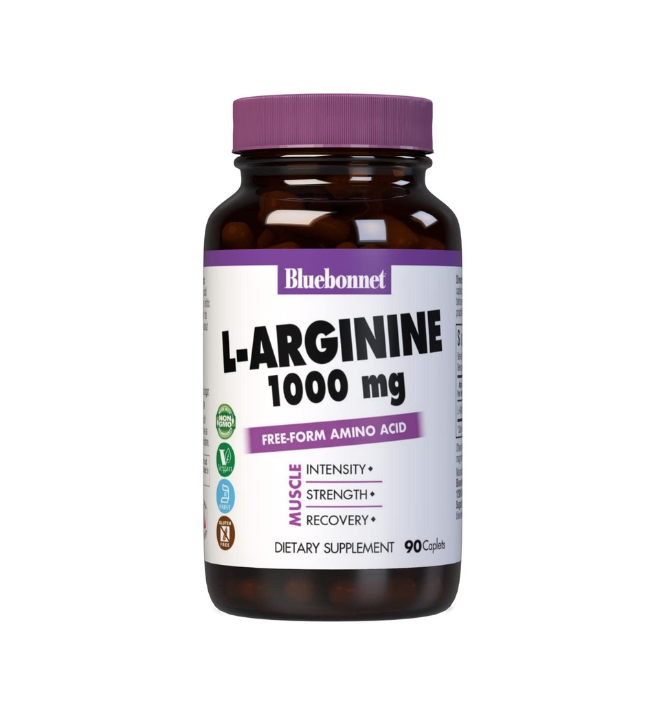 Bluebonnet L 아르기닌 1000 mg 캡슐, 90 조사