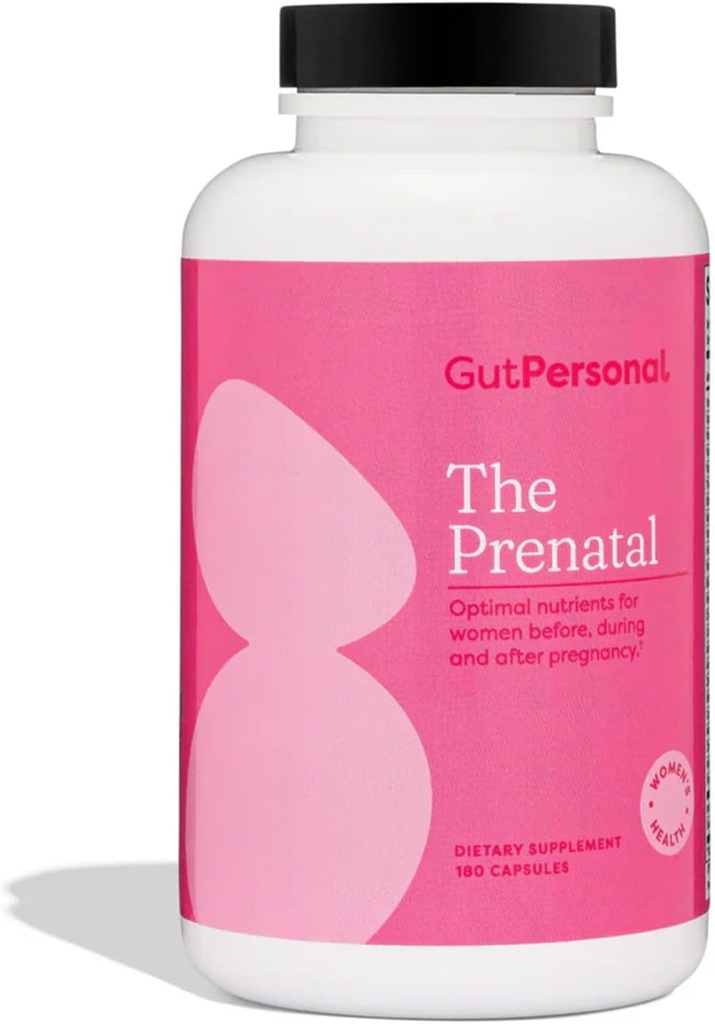 GutPersonal Prenatal 보충교재, Alleviates 아침 핥기 및 Contains 완전한 Prenatal 및 Postnatal 지원 - 180 캡슐