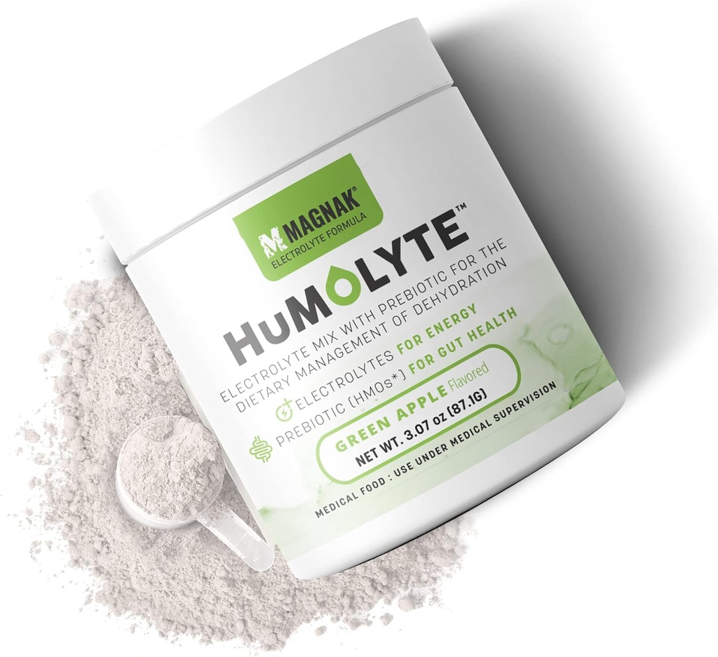 Chemotherapy 환자를 위한 Humolyte 전해질 분말 – Hydration & Gut 건강을 위한 특허가 주어진 HMO 공식 – Prebiotic, 글루텐 자유로운, 녹색 사과 풍미, 3.07 oz