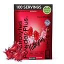 PowderVitamin Electrolytes Powder Plus (100 인분) Hibiscus Electrolyte Powder Zero Calorie Keto,0 Sugar, No Maltodextrin, 1000mg 칼륨, 120mg 칼슘, 120mg 마그네슘, 하이드로 션 파우더