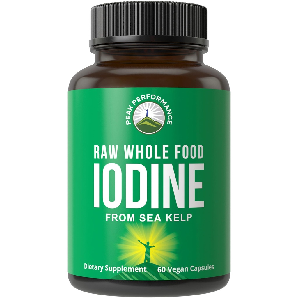 Organic Kelp (Ascophyllum Nodosum)의 원료 식품 이오닌 보충. 칼륨 Iodide 지원 정제. Metabolism, Energy 및 Immune의 경우. 60 Vegan 캡슐, 알약.