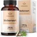 HERBAMAMA Motherwort 캡슐 - 여성용 천연 망포 보충제 * - 여성용 1,200mg Motherwort 허브 분말 여성용 무드 및 Calm 지원 - Vegan, Non-GMO - 50 일 공급