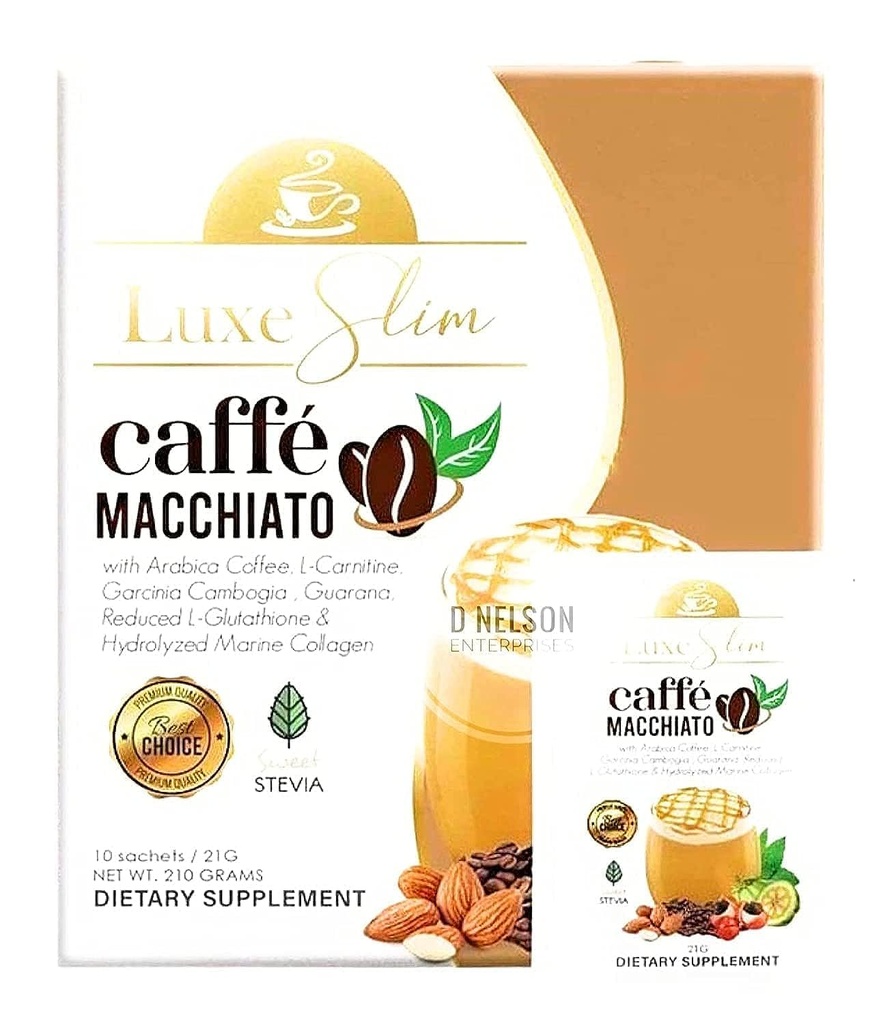스텔스 호리 호리한 카페 Macchiato Hydrolyzed Collagen & Glutathione, 21g x 10 Sachets, 0.74 Ounce (10 팩)
