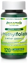 생물 활성 Folate (L-5-MTHF 1000mcg, Folate 1700mcg) - 두뇌 & 무취 지원, 쉬운 투-수로, 120 Veg 캡슐