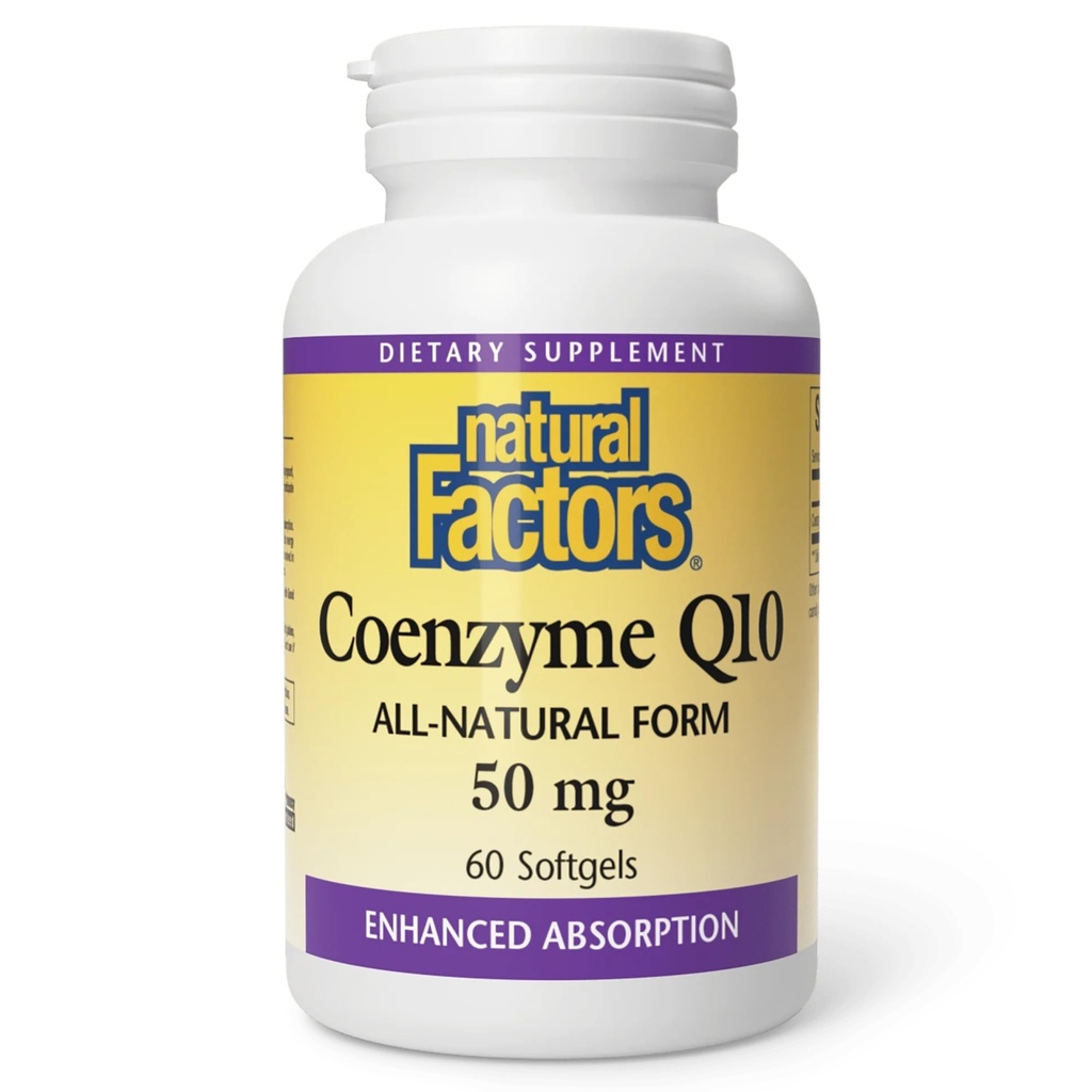 자연적인 요인 Coenzyme Q10 - 산화 방지제 지원 보충교재 지원 세포질 에너지 생산 - 더 나은 흡수 원조 건강한 심장 기능 - 50 mg, 60 Softgels (60의 서빙)