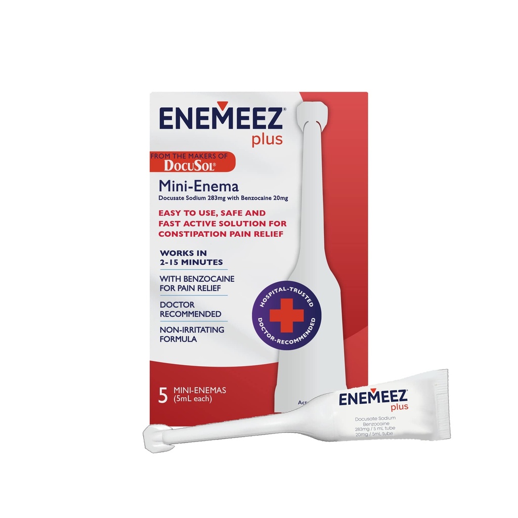 Enemeez Docusol Plus Docusate Sodium Enema - 5 ml, 5 카운트, 변비를위한 빠른 인용