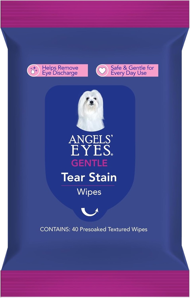 ANGELS의 EYES 얼굴, 눈 & 파우 청소 & 눈물 얼룩 닦음, 큰 4" x7” Hypoallergenic 개 & 고양이 닦음, 눈물 Stains, 먼지 및 방전, 향수 무료, 40 조사