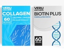 Veru Wellness Hair Skin Nail Duo Lifestyle Patch - Biotin Collagen - 자동 접착 시간 릴리스 화제 패치, 8-10 시간 (60 일 공급)