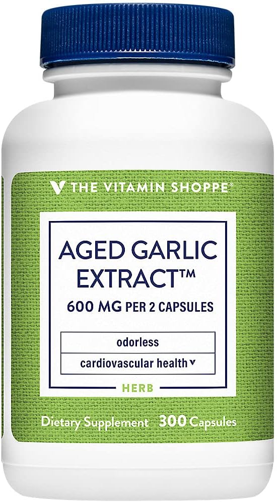 비타민 Shoppe 무취 Aged 마늘 추출물 - 지원 심혈관 건강 - 600 MG (300 캡슐)
