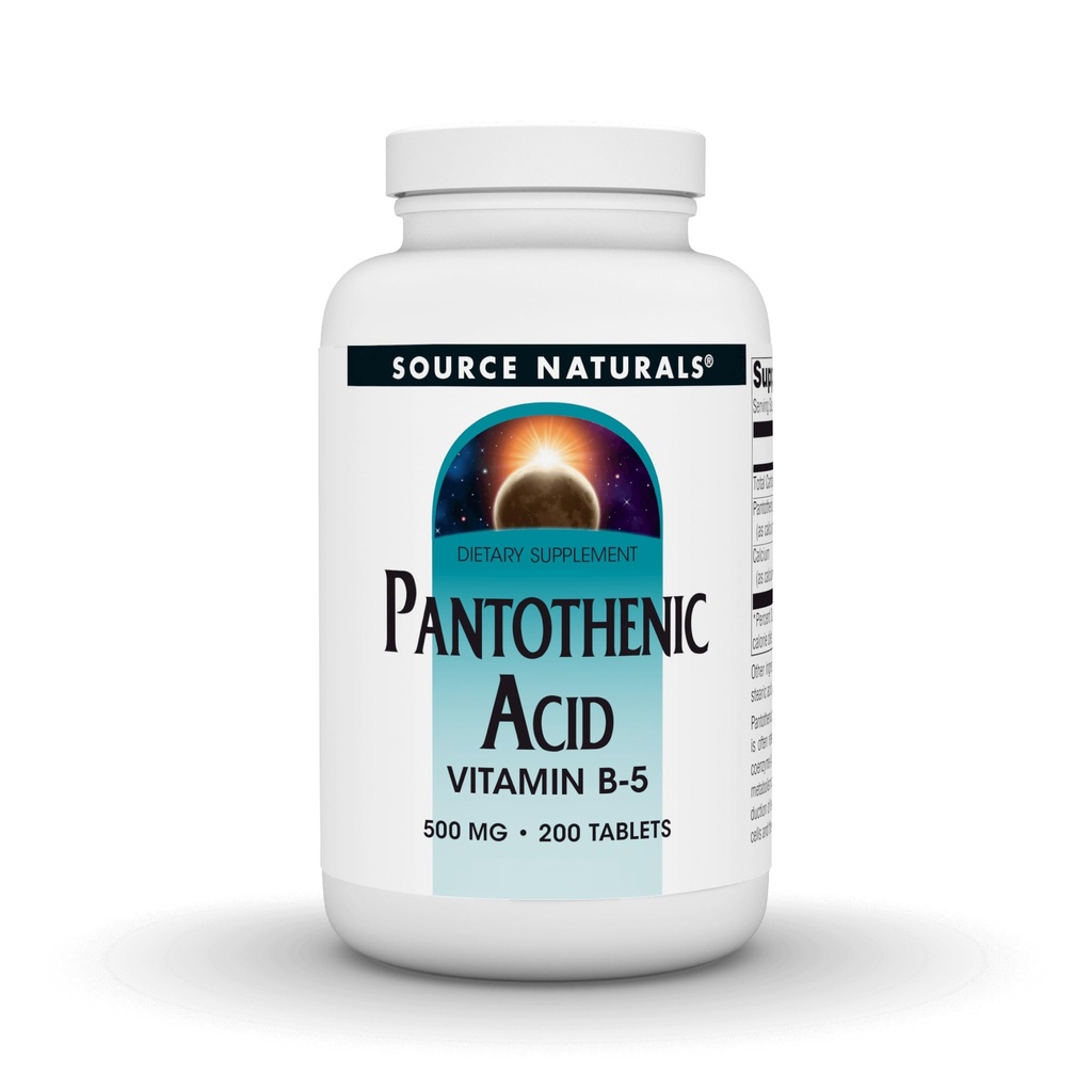Source Naturals Pantothenic Acid 500 mg 비타민 B-5 다이어트 보충 - 200 정제