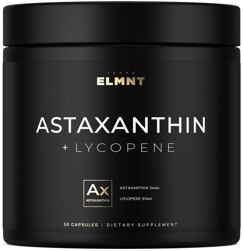 Astaxanthin 24mg + Lycopene 50mg 임상 강도 Carotenoids 피부 보충교재 w. MicroAlgae에서 100% 자연적인 - 피부 건강 & 염색을 위한 제일 Astaxanthin 보충교재 - Astaxantina