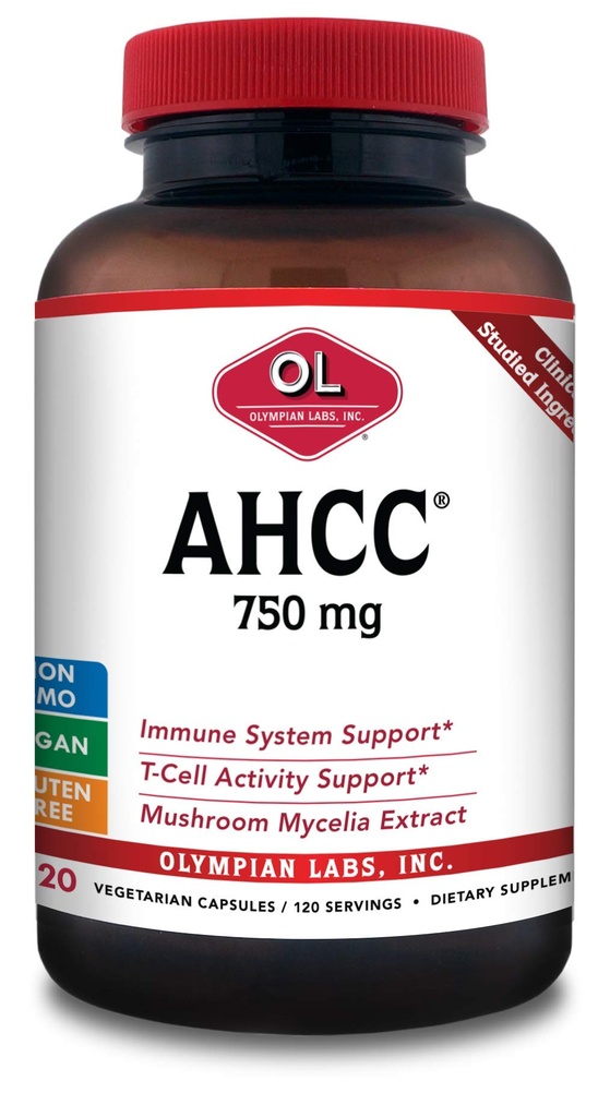Olympian Labs 프리미엄 AHCC 보충 캡슐 당 AHCC의 750mg – Immune Health, Liver Function 및 Natural Killer Cell Activity 지원 - 대량 120 서빙