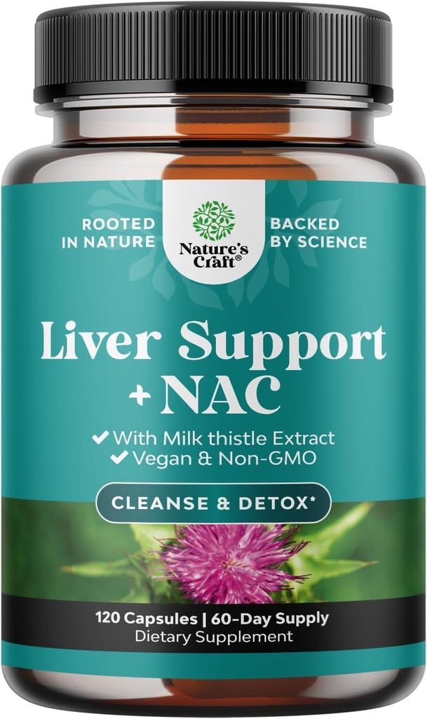 Liver Cleanse Detox & Repair - N Acetyl Cysteine Supplement Liver Cleanse with Antioxidants, Turmeric, Choline, Dandelion & L-Glutathione - 120 모자