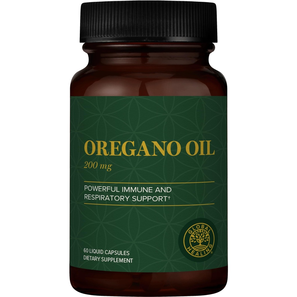 Global Healing Center - 유기 성분 및 Cayenne Pepper Extract, Oregano 캡슐 Immune System Support, Respiratory Health, Digestion, Gas & Gut Wellness (60 카운트)