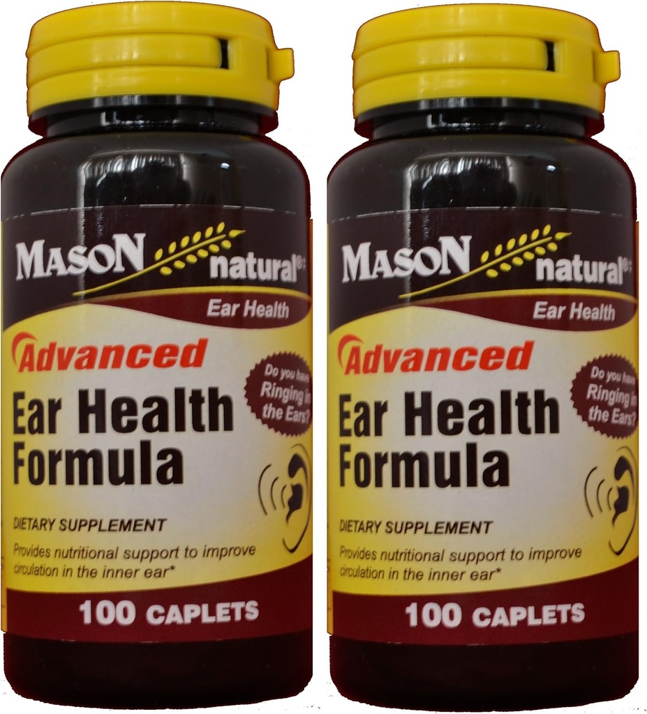 Mason 자연적인 진보적인 귀 건강 공식 Bioflavonoids 플러스 2의 병 팩 당 100개의 모자