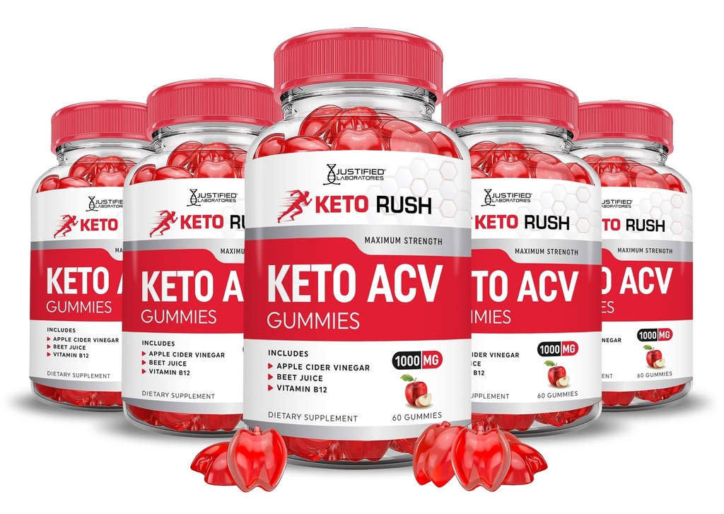 (5 팩) Keto Rush Keto ACV Gummies 고급 공식 1000MG Keto Rush Keto Gummies Apple Cider Vinegar Boost Pomegranate Beet Juice Powder B12 Vegan Non GMO 300 거미