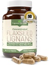 생활 Flaxseed와 SDG를 위한 Lignans - 오메가 3 지방산, 섬유 산화제 - 도움은 빛나는 외투, 소화 및 심장 건강, 25mg, 90의 캡슐, 1 팩을 개량합니다