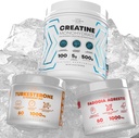 Fadogia Agrestis+ 성과 Creatine Monohydrate 분말 보충교재 + Turkesterone & Tongkat Ali Gluten는, 비 GMO, Vegan (60의 캡슐) 해방합니다