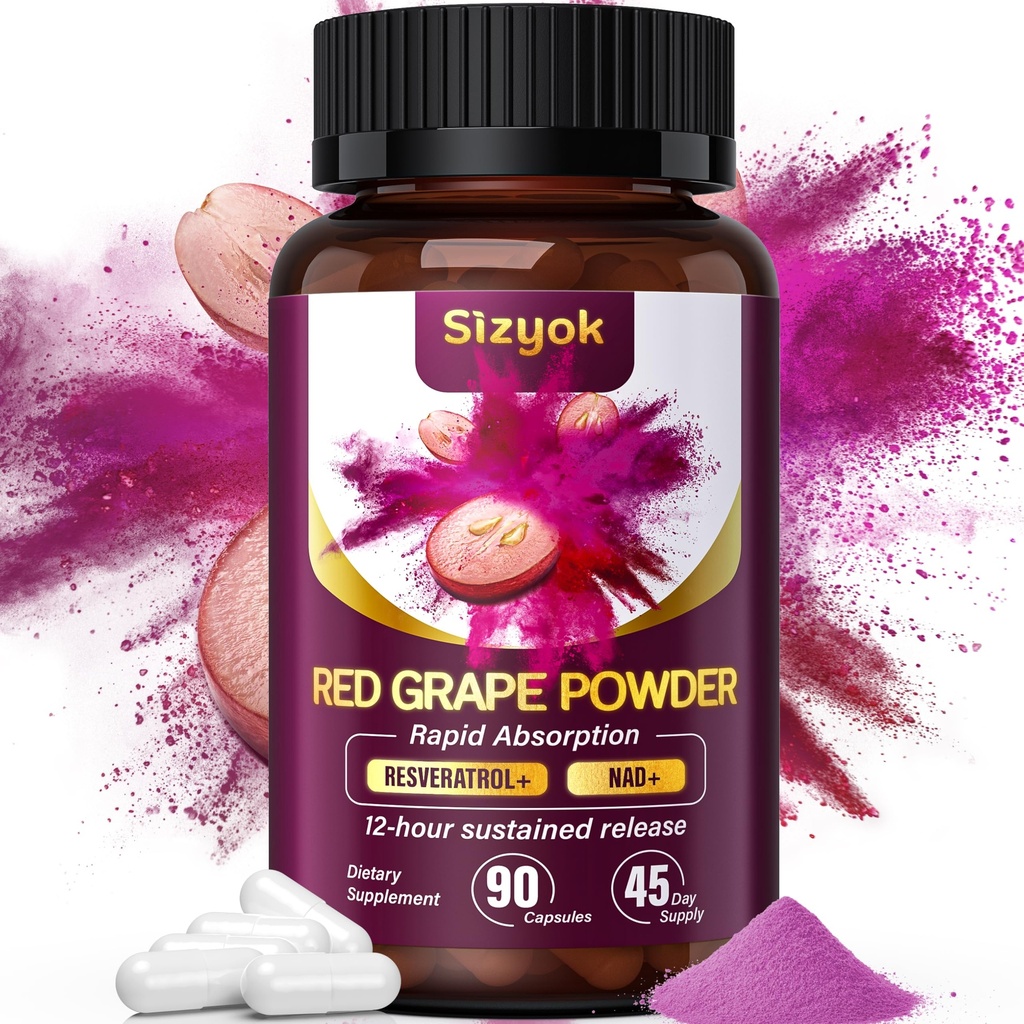 Piceid Resveratrol 보충교재와 NAD+ 세포 Regenerator, Nitric 산화물 보충교재, 지원 심장 건강, 혈액 교류, 세포 에너지 생산 & 대사, 빨간 포도 분말, 45 일 공급