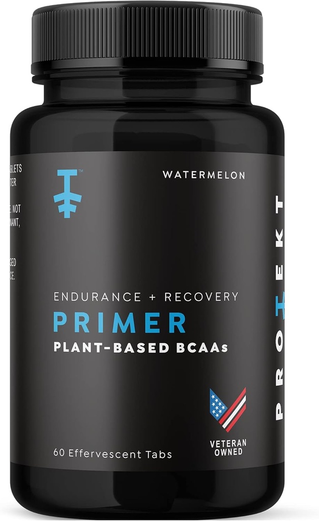 Protekt 뇌관 - 비타민 C와 식물 기반 BCAA 보충 - 60 Effervescent 정제 - Vegan BCAA - 수박 맛 - 최적의 성능과 빠른 회복을위한 최대 흡수