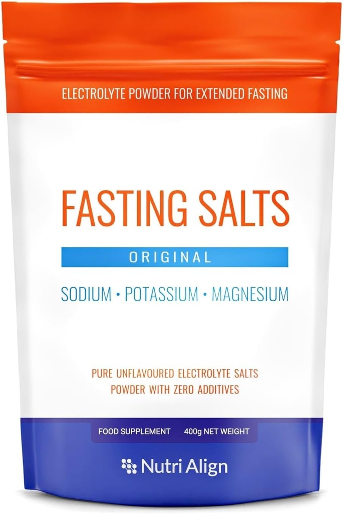 Nutri-Align Fasting Salts Electrolytes Powder | 400g 나트륨 칼륨 마그네슘 일렉트로닉스 | 장시간 및 간헐적 인 Fasting을 위한 순수한 Unflavoured Electrolytes | 설탕 무료 & 필러 무료