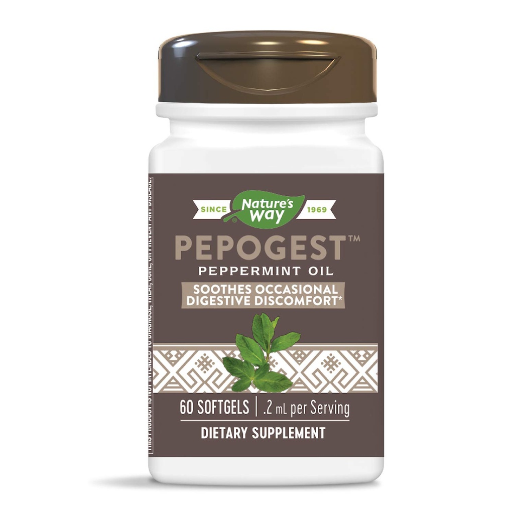 자연의 방법 Pepogest Enteric 입히는 Peppermint 기름, 위장 안락, 60의 조사 (2의 포장)